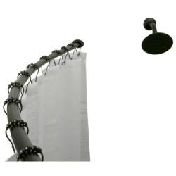 Curved Oil rubbed Bronze Shower Rod (BrassDimensions Adjustable up to 61 inches long)