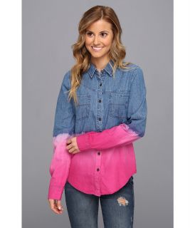 Volcom Dip Stix Woven L/S Womens Long Sleeve Button Up (Pink)