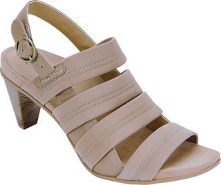Womens Aetrex Veronica Multi Band   Tan Stretch Fabric/Leather Mid Heel Shoes
