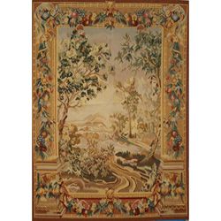 Hand woven Aubusson Weave Wool Tapestry