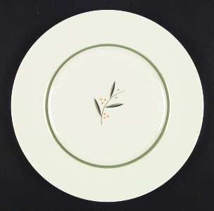 Franciscan Westwood Dinner Plate, Fine China Dinnerware   Green Band And Leaves,