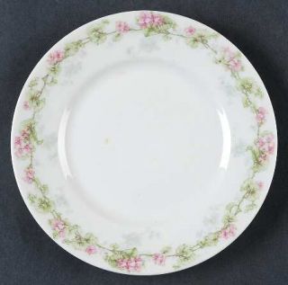 Willaim Guerin Gue22 Bread & Butter Plate, Fine China Dinnerware   Pink & Green