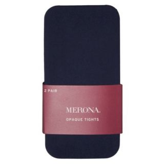 Merona Womens 2 Pack Opaque And Ribbed Tights   Classic Navy S/M