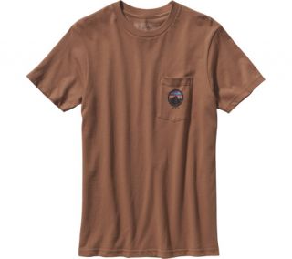 Mens Patagonia Fitz Roy Emblem Pocket T Shirt   Sepia Brown T Shirts
