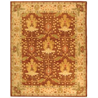 Handmade Oushak Brown/ Ivory Wool Rug (8 X 10) (BrownPattern OrientalMeasures 0.625 inch thickTip We recommend the use of a non skid pad to keep the rug in place on smooth surfaces.All rug sizes are approximate. Due to the difference of monitor colors, 