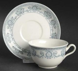 Johnson Brothers Haverhill No Gold Flat Cup & Saucer Set, Fine China Dinnerware