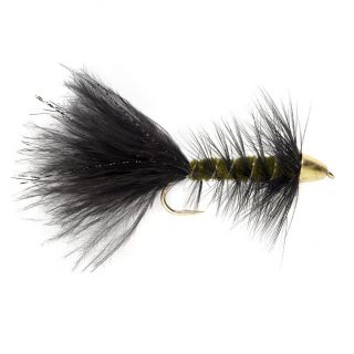 Tungsten Cone Head Woolly Bugger, Black/Olive, 4