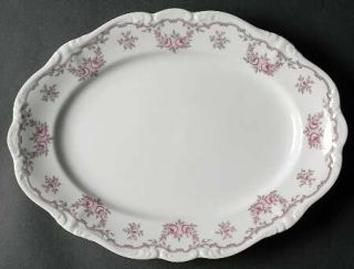 Johann Haviland Petit Point 12 Oval Serving Platter, Fine China Dinnerware   Po