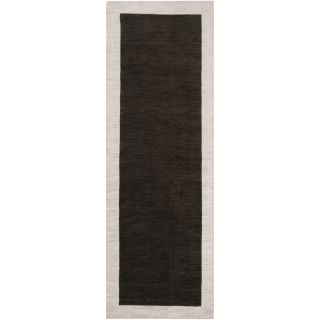 Angelohome Loomed Black Madison Square Wool Rug (26 X 8)