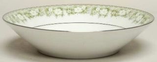 Noritake Princeton Coupe Soup Bowl, Fine China Dinnerware   White Flowers On Gre