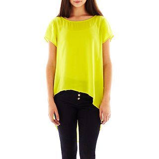 Short Sleeve High Low Top, Lm Lime