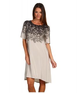 BCBGMAXAZRIA Tina S/S Print Dress Womens Dress (Gray)