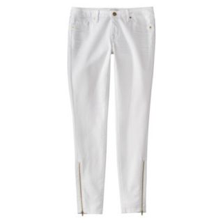 Mossimo Womens Denim Legging w/ Ankle Zipper   White 6