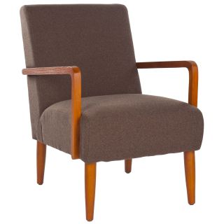 Safavieh Retro Brown Linen Blend Club Chair (BrownMaterials Wood, linen/cotton blend fabricFinish Natural oakSeat height 18.3 inchesDimensions 34.1 inches high x 23.2 inches wide x 32.3 inches deepAvoid placing your furniture in direct sunlight and ma