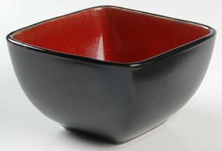 Home Red Solstice Square Soup/Cereal Bowl, Fine China Dinnerware   Red In, Black