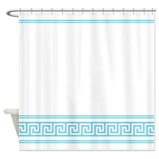  Geometric Art Deco Turquoise Border Shower Curtain  Use code FREECART at Checkout