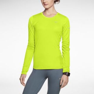 Nike Miler Long Sleeve Womens Running Shirt   Volt