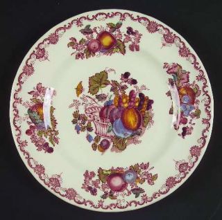 Masons Fruit Basket Red Multicolor Luncheon Plate, Fine China Dinnerware   C481