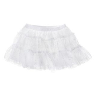 Cherokee Infant Toddler Girls Full Glitter Skirt   Fresh White 5T