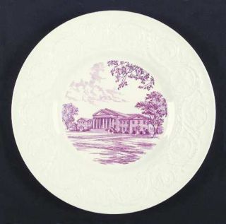 Wedgwood Guilford College Mulberry Dinner Plate, Fine China Dinnerware   Patrici