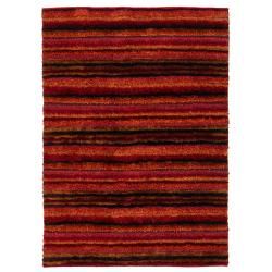 Hand woven Delinq Shag Rug (79 X 106) (Brown, black, orangePattern Shag Tip We recommend the use of a  non skid pad to keep the rug in place on smooth surfaces. All rug sizes are approximate. Due to the difference of monitor colors, some rug colors may 