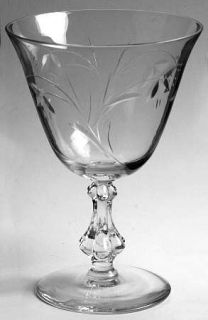 Bryce Woodflower (Cut) Water Goblet   Stem #1a, Cut #266, Cut Floral On Bowl