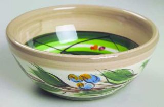 Gail Pittman Vivaldi Soup/Cereal Bowl, Fine China Dinnerware   Red&Blue Flowers,