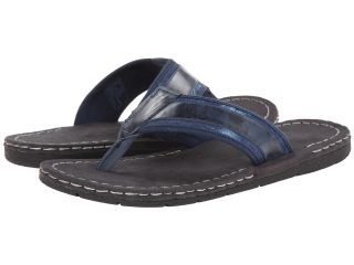 GBX Leather/Canvas Thong Mens Sandals (Navy)