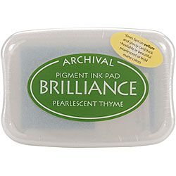 Brilliance Pigment Pearlescent Thyme Inkpad (Pearlescent thymeThis package contains one 3 inch long x 1.75 inch wide inkpad Conforms to ASTM D4236 and F963Fade resistantNon toxic and acid freeImported )