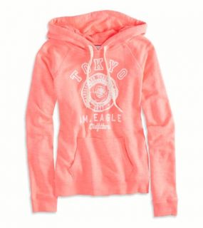 Coral Burst AE Tokyo Graphic Hooded Popover, Womens XXS