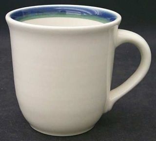 Pfaltzgraff Northwinds Mug, Fine China Dinnerware   Stoneware, Blue & Green Band