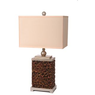 Resin 3 way Table Lamp With Creme Shade (Creme shantungDimensions 28 inches highRequires one (1) 60 watt bulb (not included) Shade Dimensions 16 inches x 16 inches x 11 inches  )