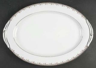 Noritake Petite 16 Oval Serving Platter, Fine China Dinnerware   Pink Flowers,