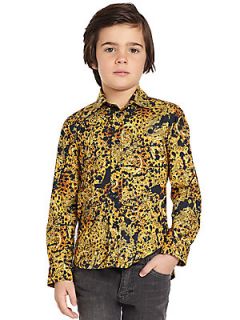 Versace Toddlers & Little Boys Baroque Spot Shirt   Black Gold