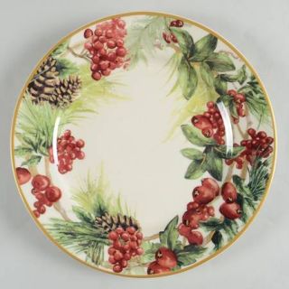 Williams Sonoma Botanical Wreath Dinner Plate, Fine China Dinnerware   Berries,P