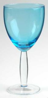 Noritake Sensation Aqua Water Goblet   Aqua Bowl, Clear Stem & Foot