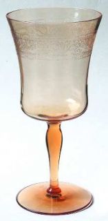 Fostoria Royal Amber Water Goblet   Stem #869, Etch #273, Amber