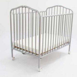 LA Baby Compact Metal Folding Crib   Silver   CS81 S