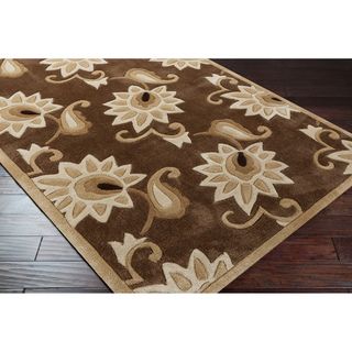 Hand tufted Classic Brown Floral Rug (9 X 13)