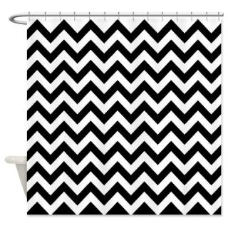  Chevron #4, Black And White Shower Curtain  Use code FREECART at Checkout