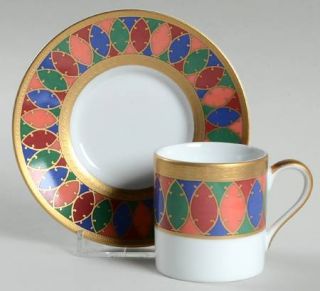 Faberge Karsavina Flat Demitasse Cup & Saucer Set, Fine China Dinnerware   Multi