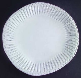 Vietri (Italy) Incanto Dinner Plate, Fine China Dinnerware   White/Gray Glaze, D