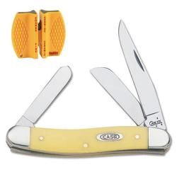 Case Cutlery Yellow Medium Stockman Knife And Sharpener