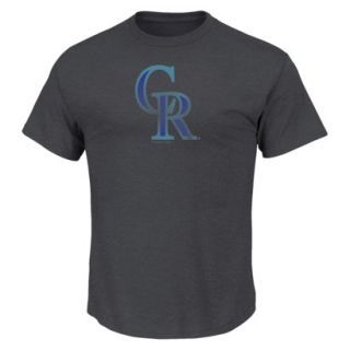 MLB Mens Colorado Rockies Crew Neck T Shirt   Grey (XL)