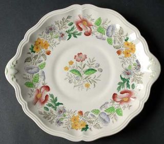 Royal Doulton Stratford (Floral) Handled Cake Plate, Fine China Dinnerware   Mul