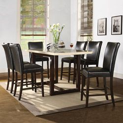 Camille Faux Marble 7 piece Modern Counter Height Dining Set