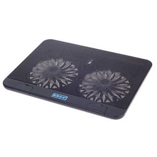 SHUNZHAN USB 2.0 Cooling Pad 2 Fan Cooler for 14~15 Notebook / Laptop   Black