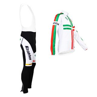 Kooplus   Portuguese National Team Cycling Long Sleeve Fleece Bib Suit