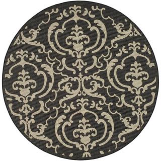 Indoor/ Outdoor Bimini Black/ Sand Rug (67 Round) (BlackPattern GeometricMeasures 0.25 inch thickTip We recommend the use of a non skid pad to keep the rug in place on smooth surfaces.All rug sizes are approximate. Due to the difference of monitor color