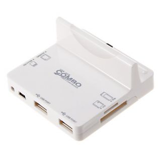 Multi Function Charge Dock for Samsung with Memory Card Reader (White)
